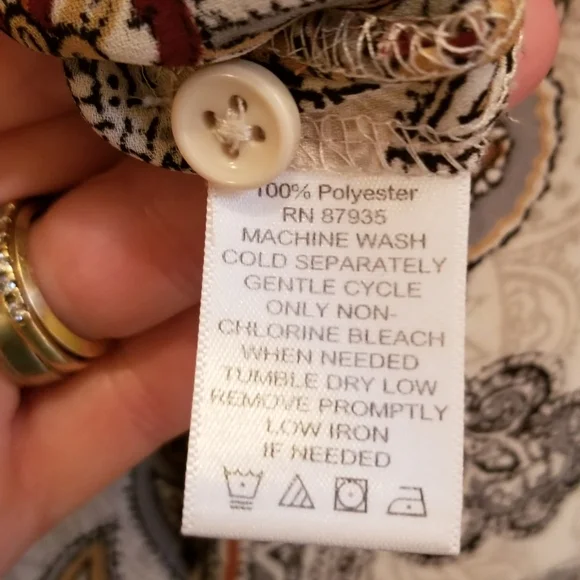 Susan Graver Paisley Long Sleeved Button-Down Tunic - Picture 4 of 6